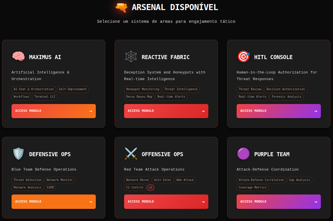 MAXIMUS AI - Defensive Operations Dashboard
